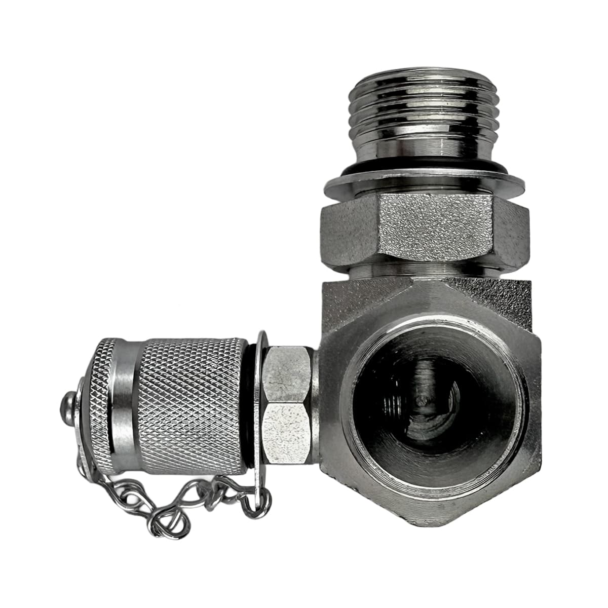 Adapter kolanko z punktem pomiarowym 7/8SAE x 5/8BSP - AZERI PARTS