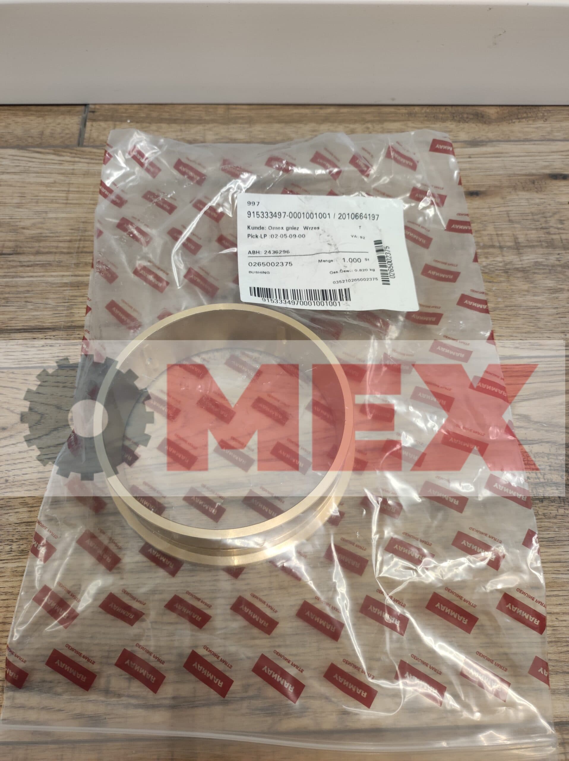 Tuleja zawieszenia tylnego mostu Terex TW110