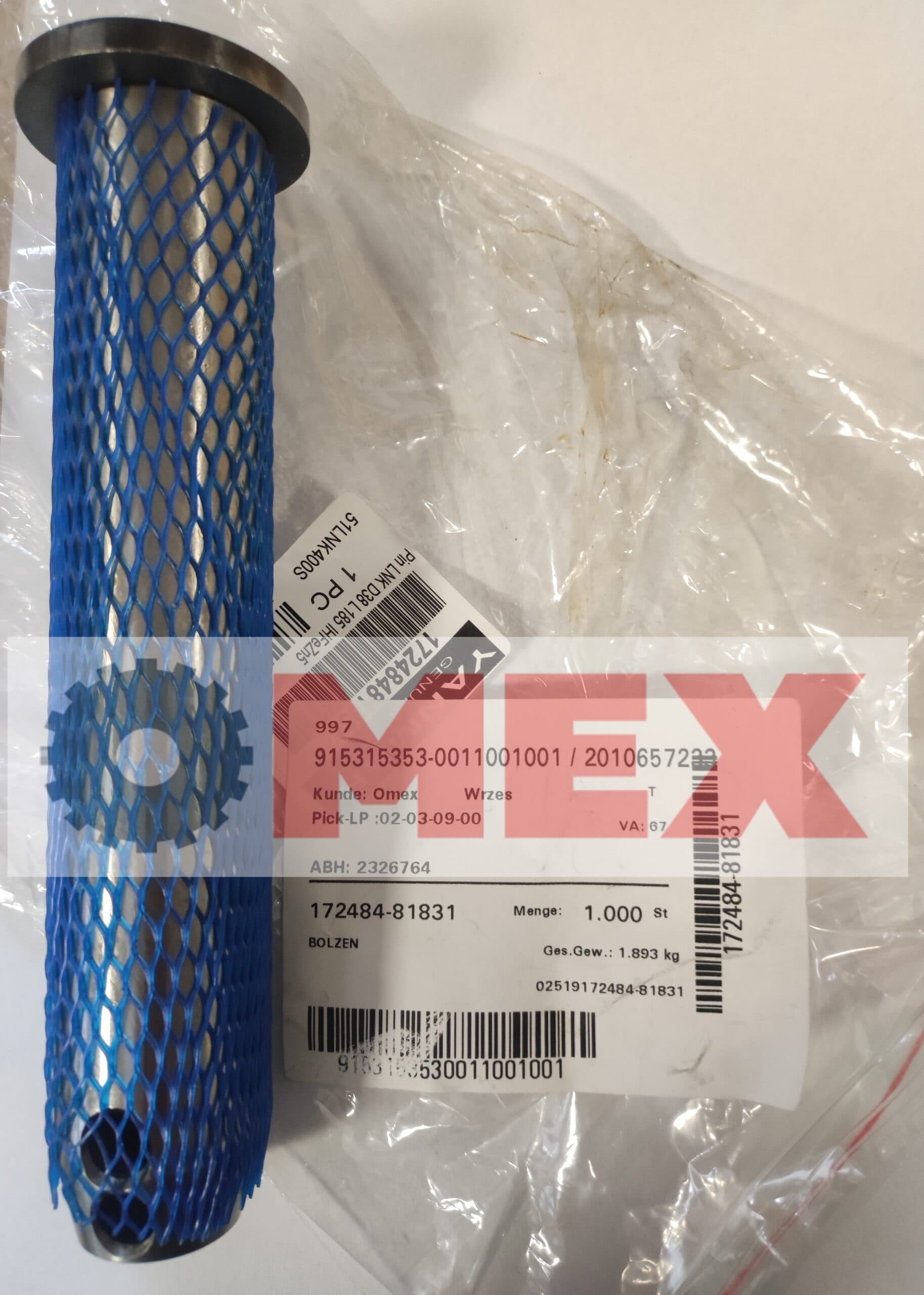 Sworzeń tłoczyska siłownika łyżki Yanmar SV26