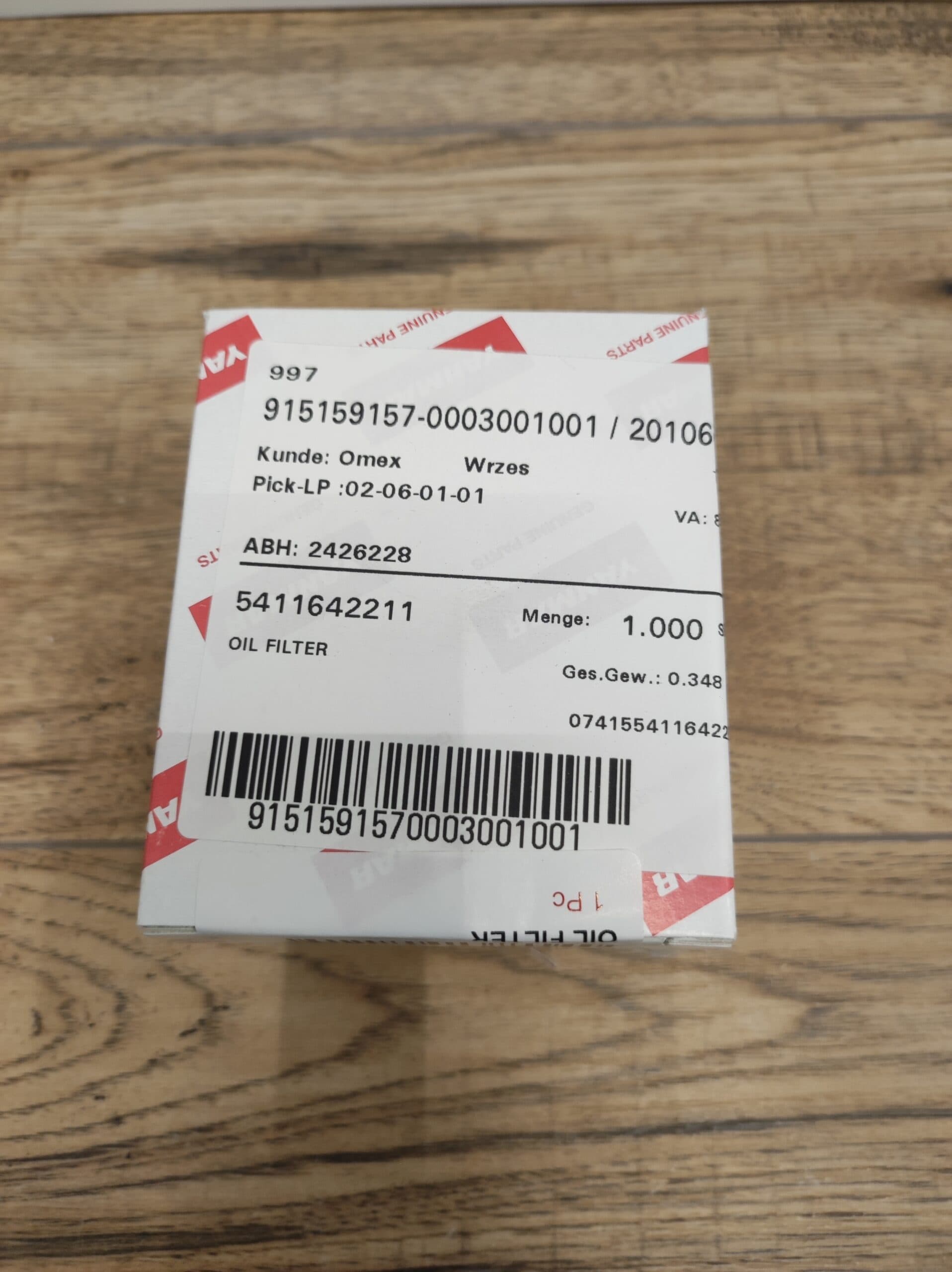 Filtr oleju silnikowego Yanmar B95W