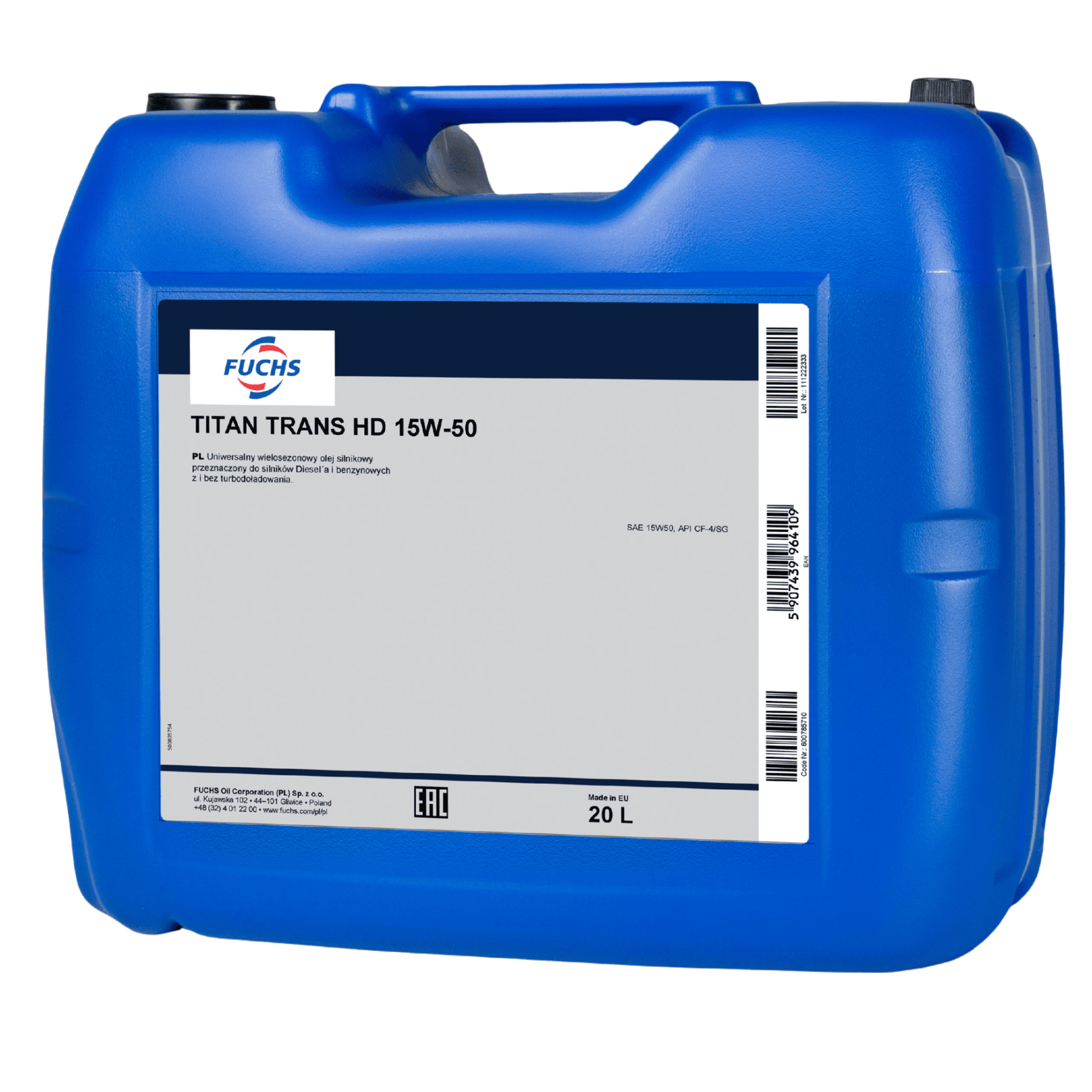 20 litrów FUCHS TITAN TRANS HD 15W50 - olej silnikowy