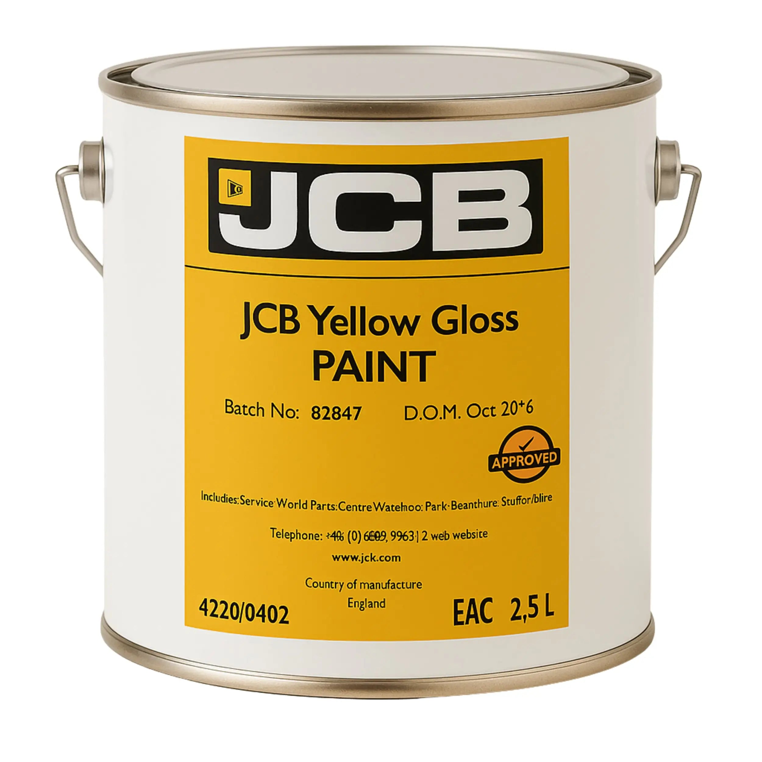 JCB Farba Żółta 2,5 L. Koparka Ładowarka 3CX 4CX 4220/0402 Oryginał